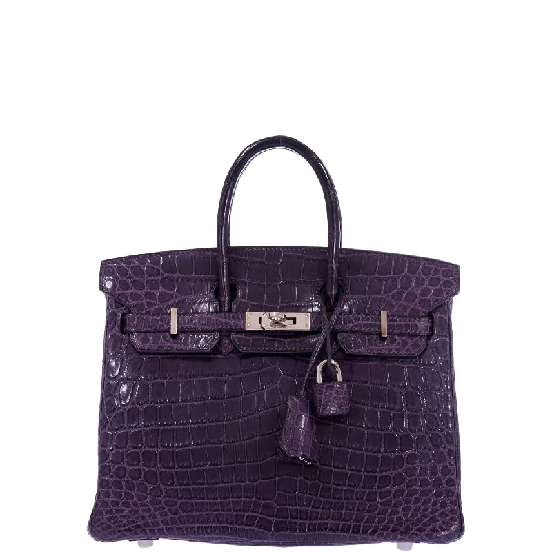 Hermès Birkin 25 Amethyst Matte Alligator Palladium Hardware