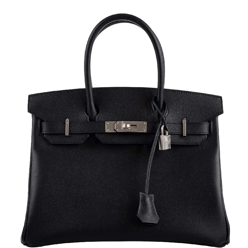 Hermès Birkin 30 Black Epsom Palladium Hardware - 2020, Y