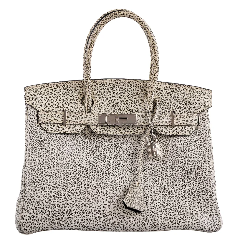 Hermès Birkin 30 Black & White Dalmatian Buffalo Palladium Hardware