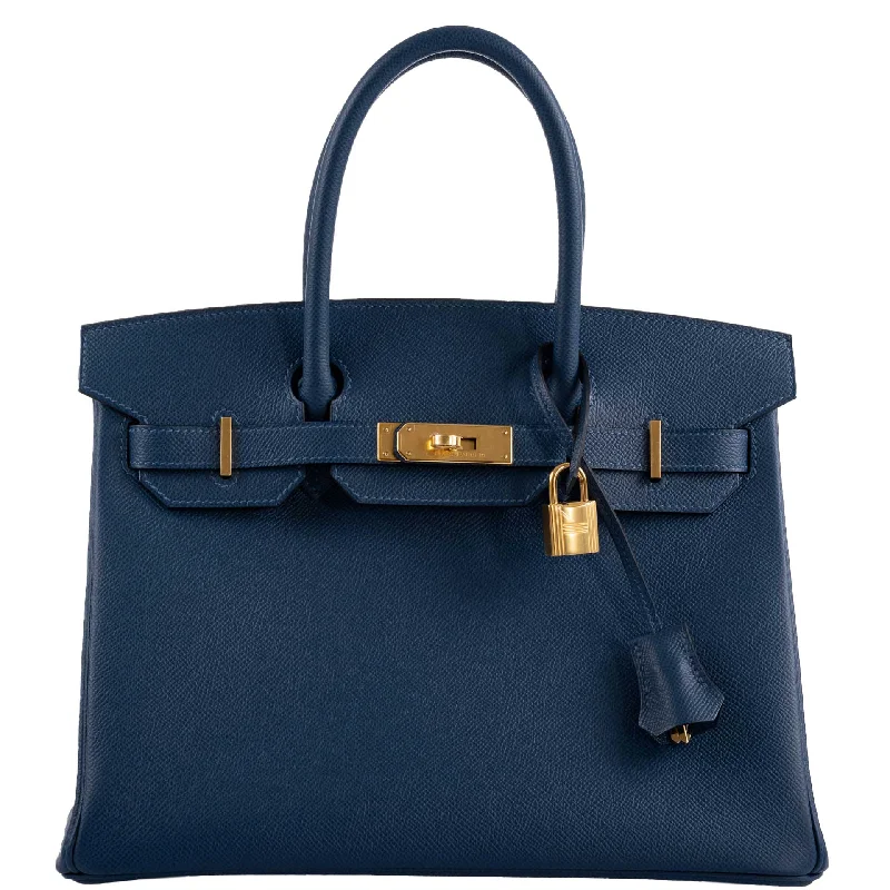 Hermès Birkin 30 Deep Blue Epsom with Gold Hardware - 2019, D