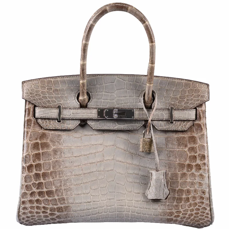 Hermès Birkin 30 Gris Cendre Himalayan Niloticus Crocodile Palladium Hardware