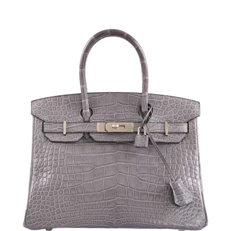 Hermès Birkin 30 Gris Paris Matte Alligator with Palladium Hardware