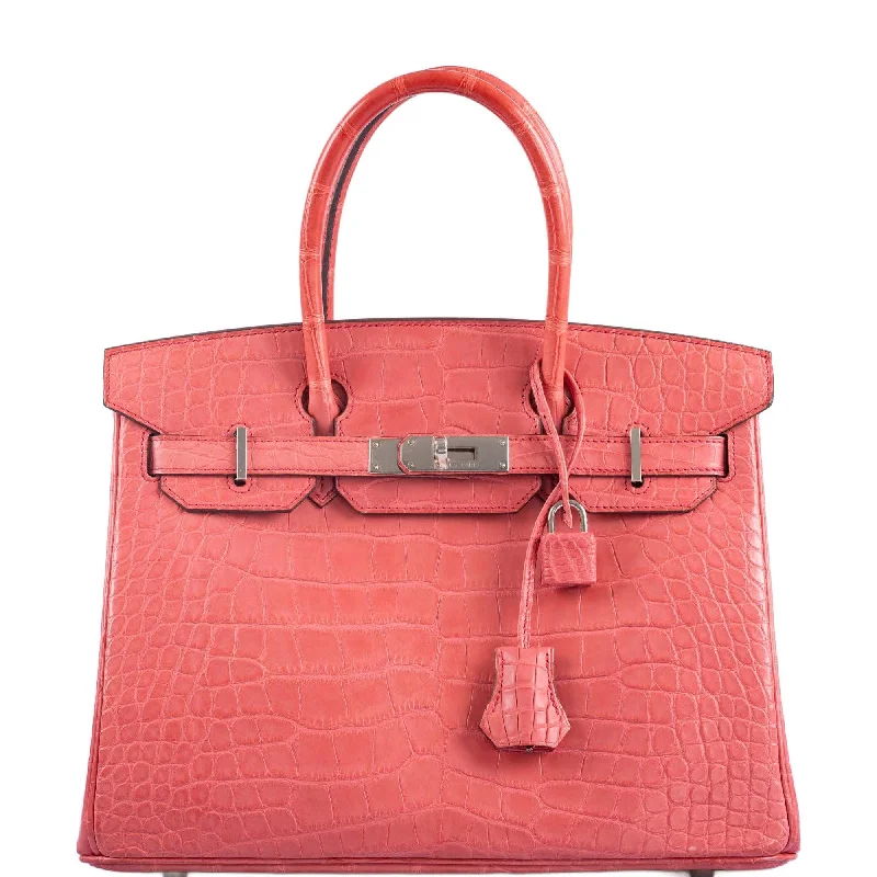 Hermès Birkin 30 Matte Bougainvillier Alligator Palladium Hardware