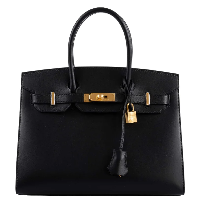 Hermès Birkin 30 Sellier Black Veau Monsieur Leather Gold Hardware