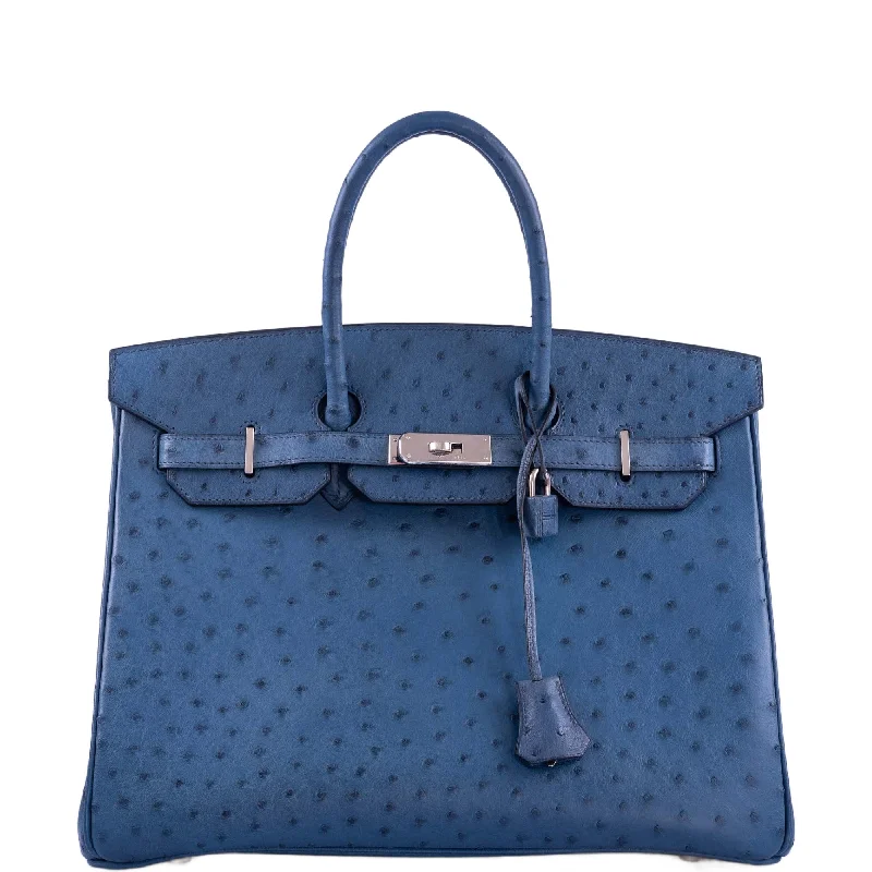 Hermès Birkin 35 Blue Roi Ostrich Palladium Hardware