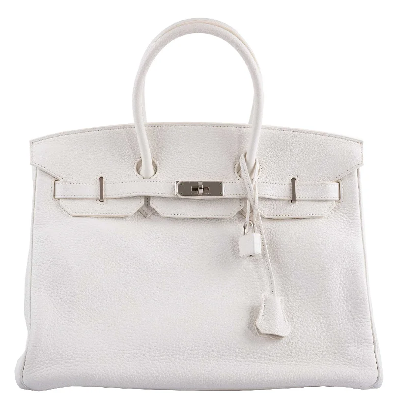 Hermès Birkin 35 White Clemence leather Palladium Hardware - N Square