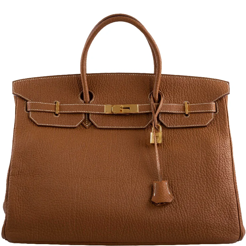 Hermès Birkin 40 Gold Fjord Leather Gold Hardware - Square L