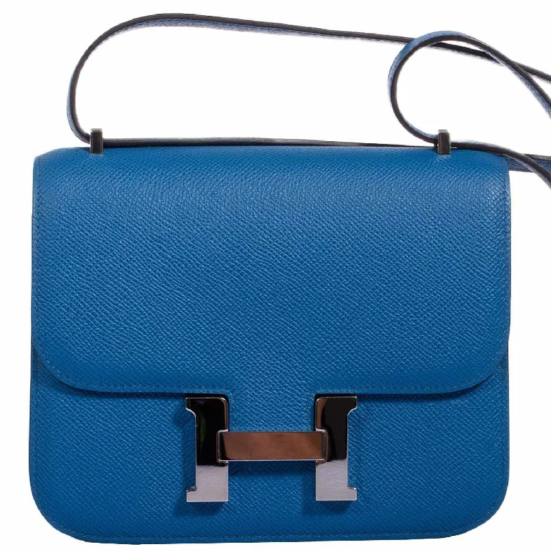 Hermès Constance 18 Blue Izmir Epsom Palladium Hardware