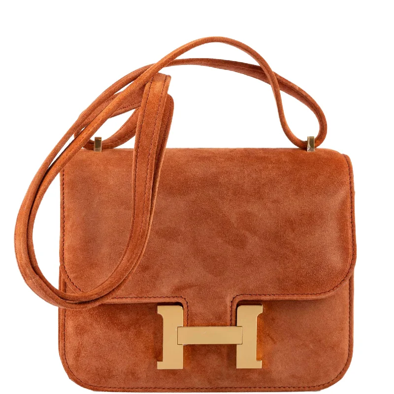 Hermès Constance 18 Paprika Doblis Suede with Gold Hardware - 2021, Z