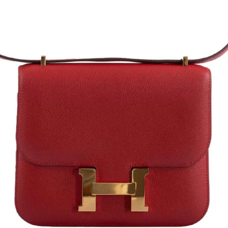 Hermès Mini Constance 18 Rouge Casaque Evercolor Gold Hardware