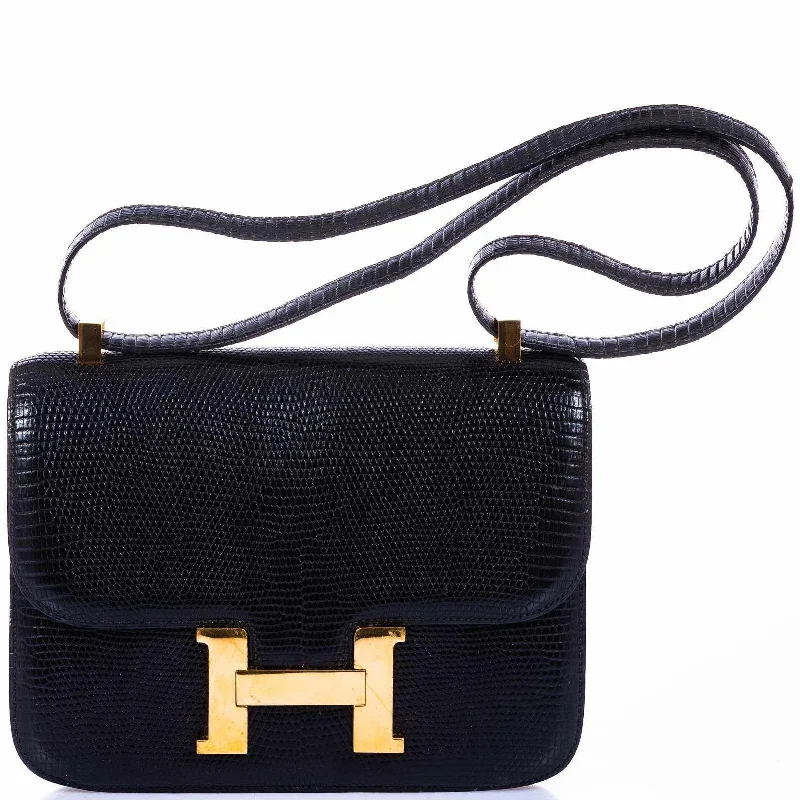 Hermès Constance 24 Black Lizard Gold Hardware