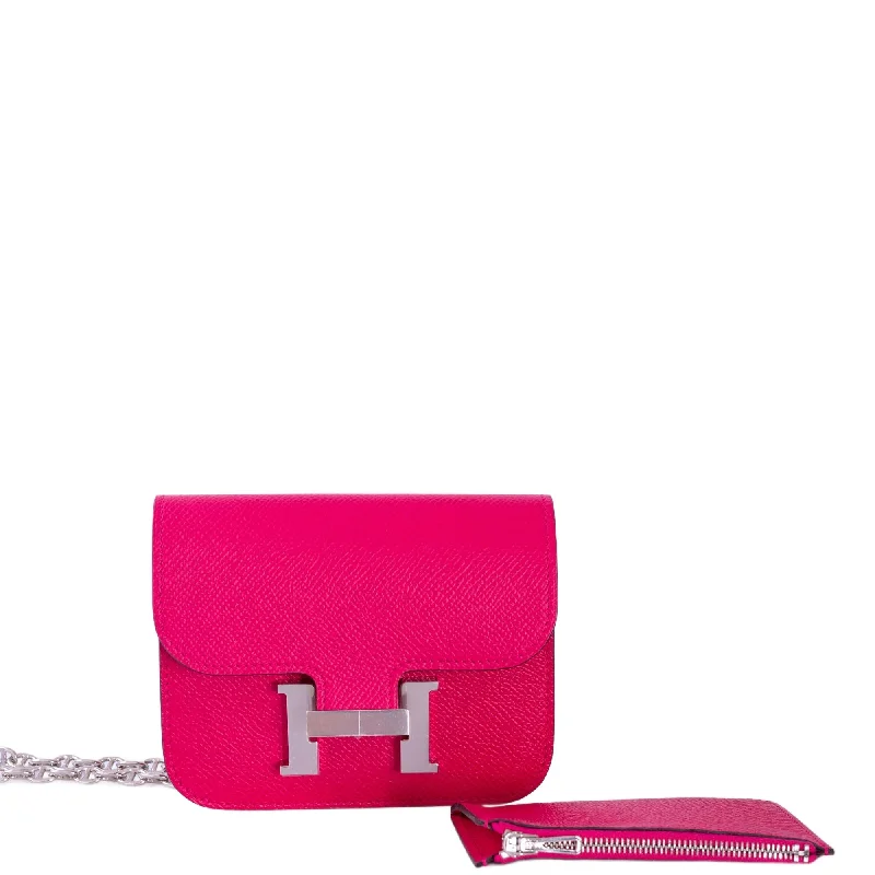 Hermès Constance Slim Wallet Rose Mexico Epsom with Palladium