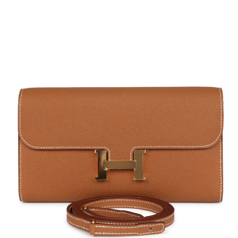 Hermes Constance Wallet To Go Gold Epsom Gold Hardware