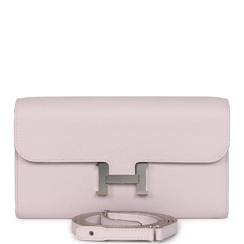 Hermes Constance Wallet To Go Mauve Pale Evercolor Palladium Hardware