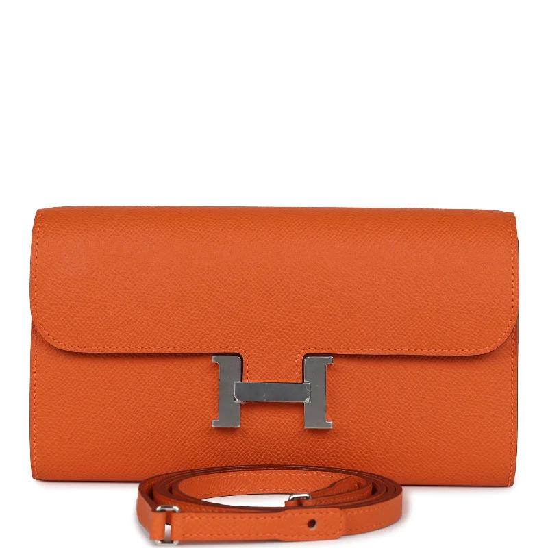 Hermes Constance Wallet To Go Orange Epsom Palladium Hardware