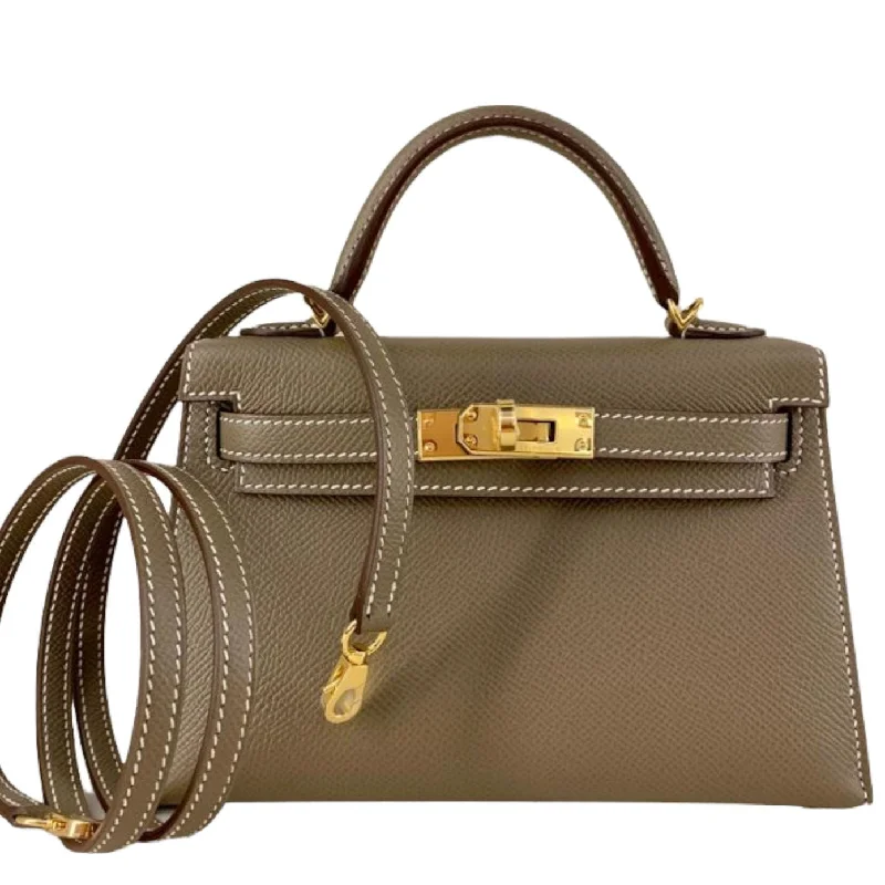 Hermès Kelly 20 Etoupe Epsom Gold Hardware