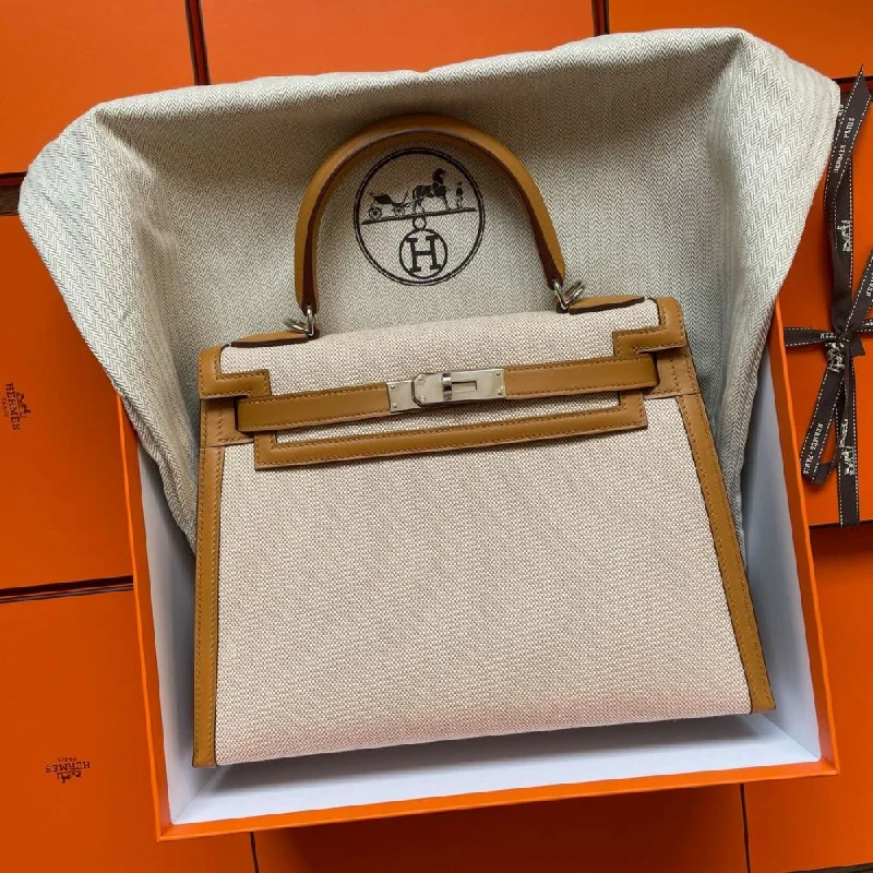 Hermès Kelly Limited Edition 28 Sesame Toile Palladium Hardware PHW