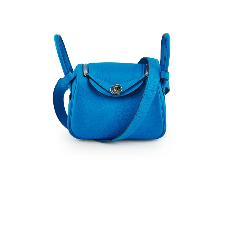 Hermes Mini Lindy Clemence Blue - Z Stamp (2021)