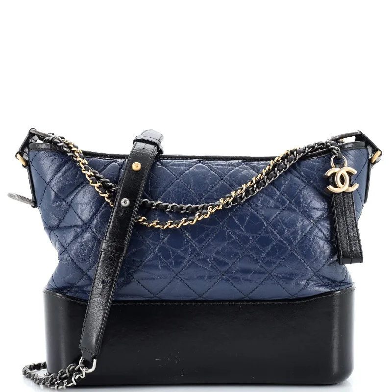 Bicolor Gabrielle Hobo Quilted Aged Calfskin Medium